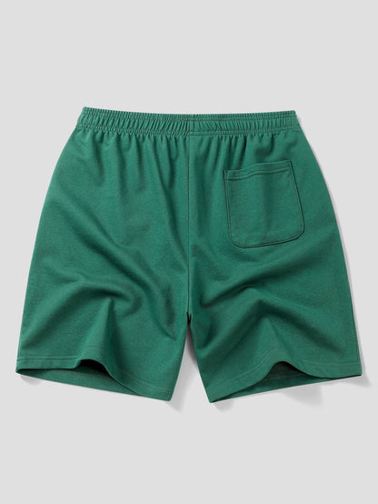 Polo de Algodão com Gola Contrastante e Shorts de Algodão com Cordão de 7"