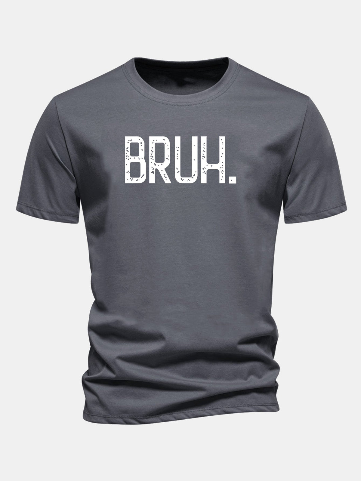 Camiseta de algodão com estampa Bruh e corte regular