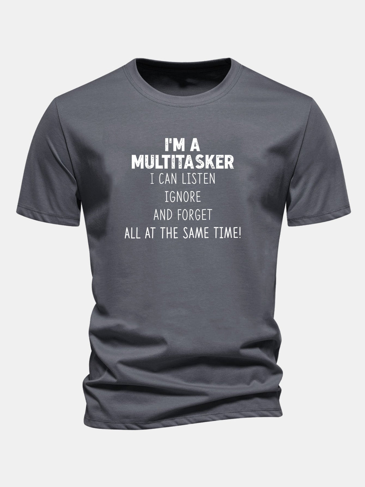 Camiseta de algodão estampada multifuncional de corte regular