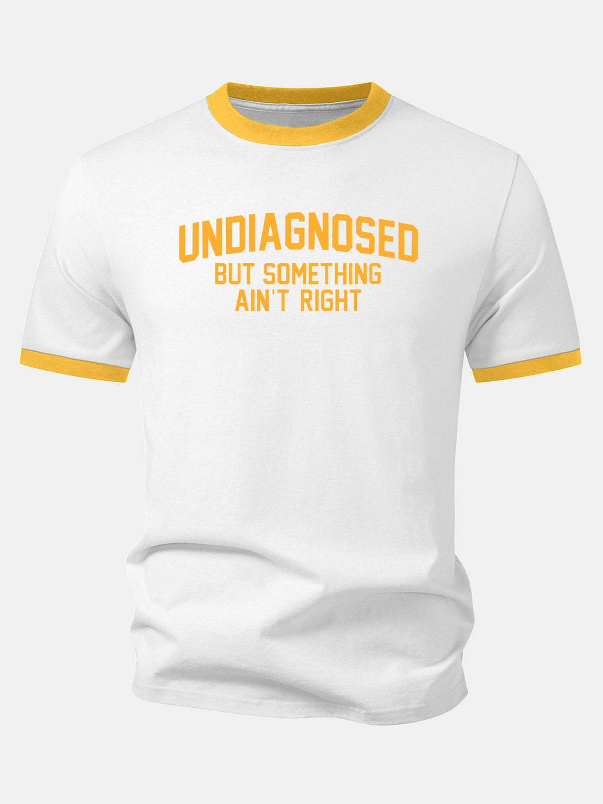 Camiseta com estampa de contraste “Não diagnosticado, mas algo não está certo” Ringer