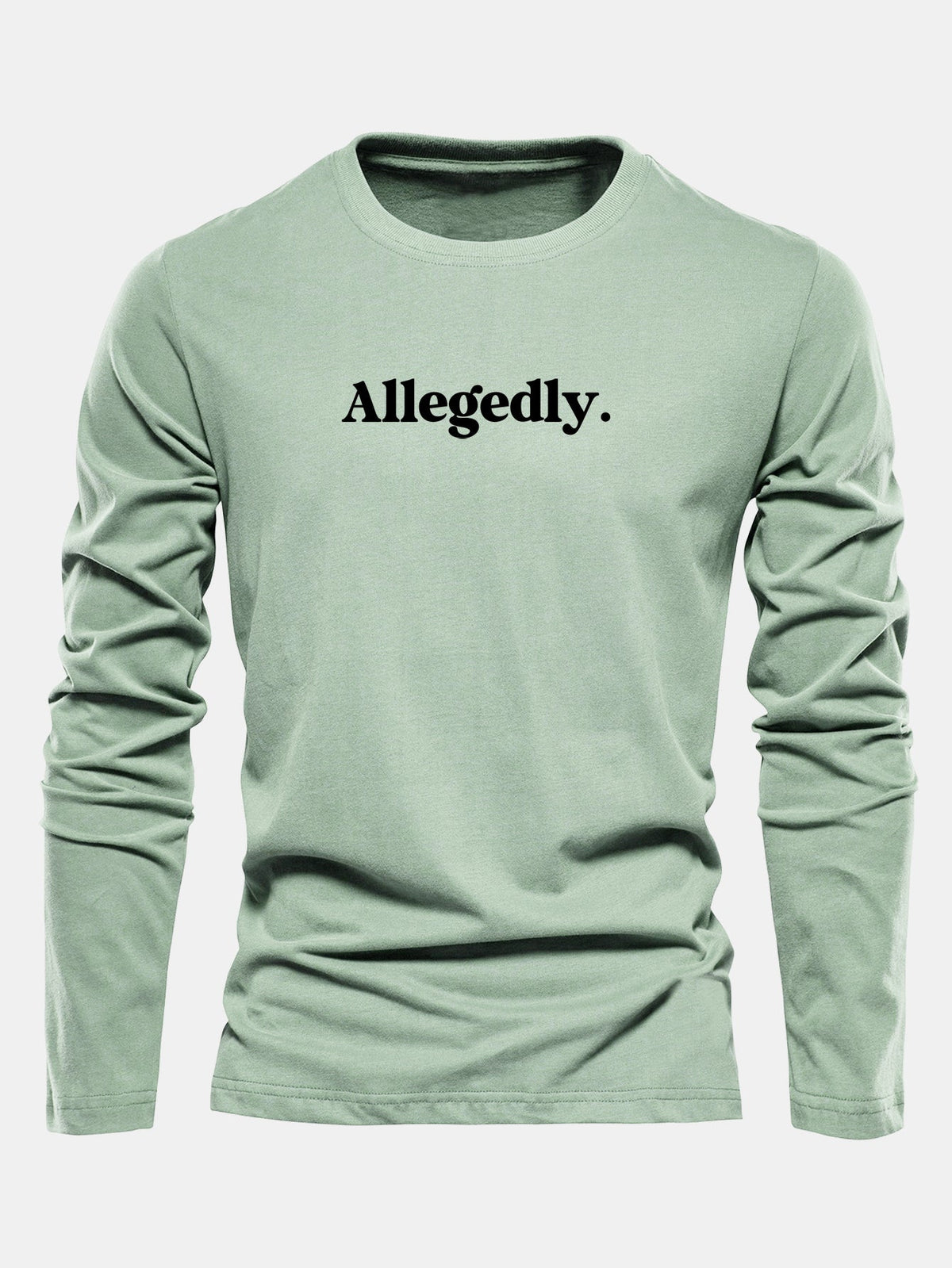 Camiseta de algodão de manga longa com estampa supostamente alegada