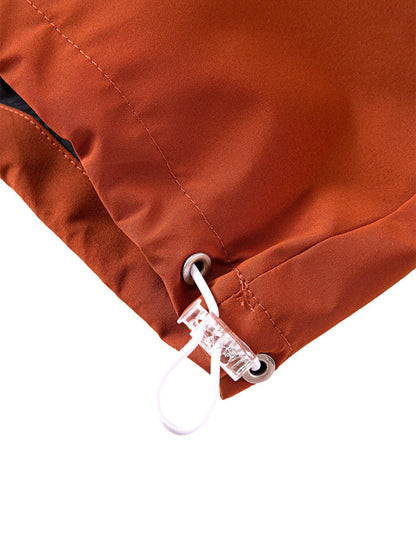 Anorak com capuz e zíper de meia abertura contra o vento
