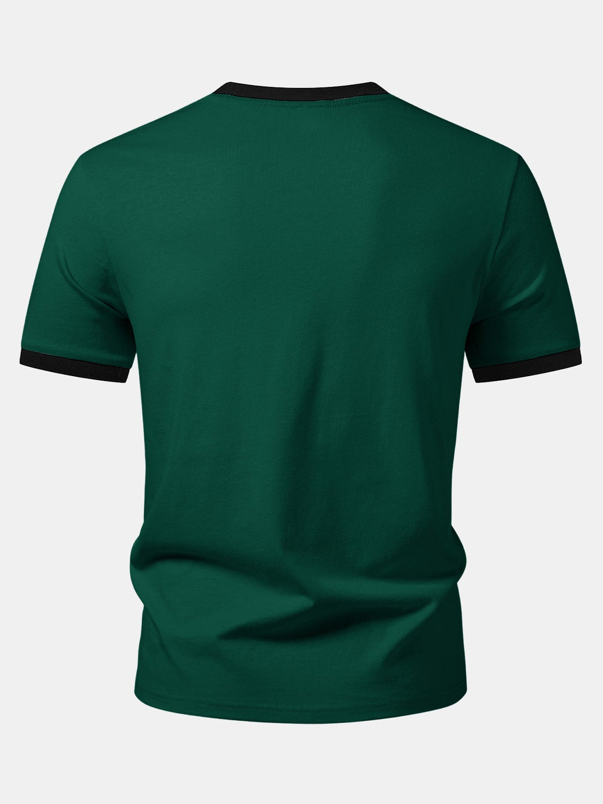 Camiseta Ringer com Contraste e Estampa de Fantasma