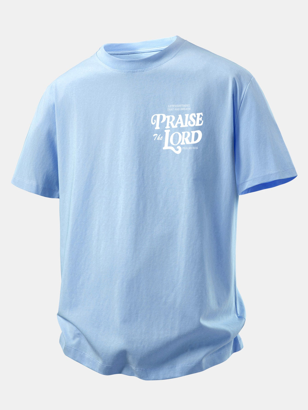 Camiseta de Algodão com Estampa Praise The Lord e Caimento Relaxado
