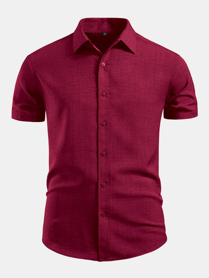 Camisa com botões de visual de linho