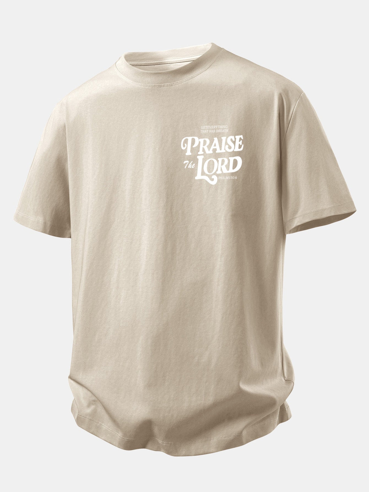 Camiseta de Algodão com Estampa Praise The Lord e Caimento Relaxado