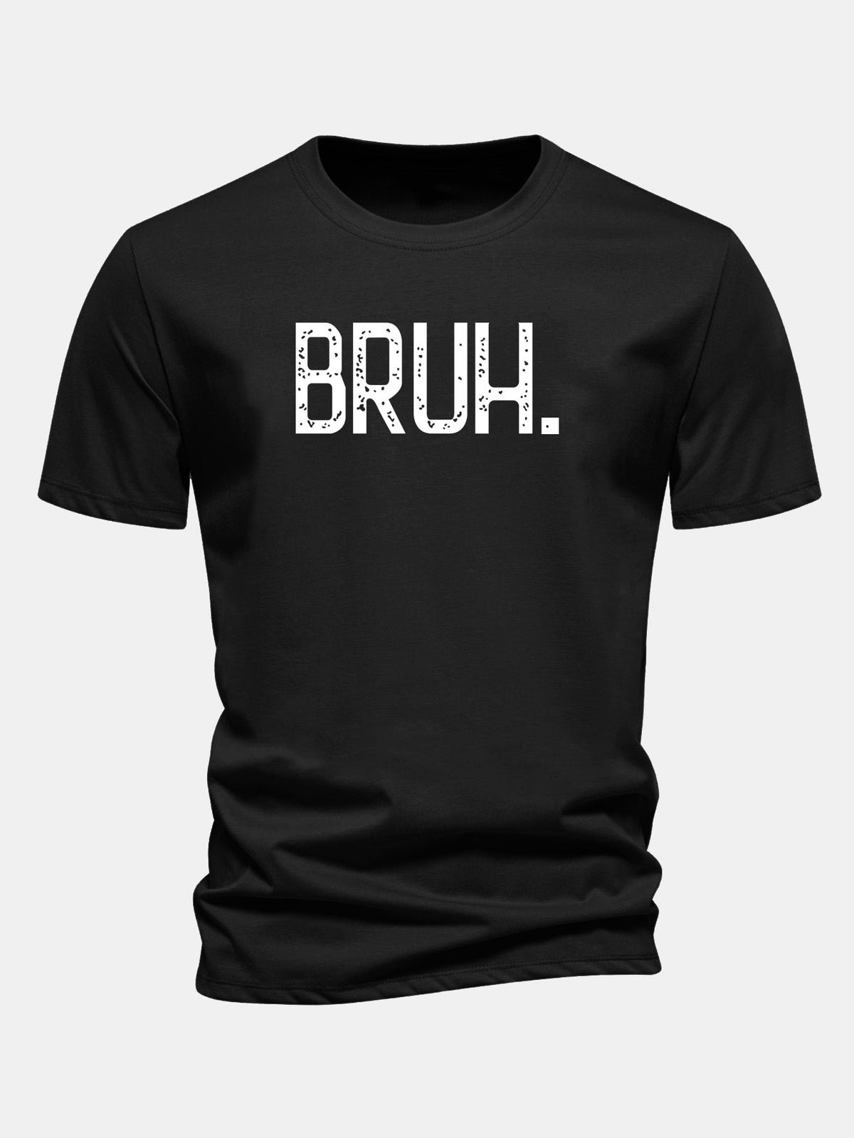 Camiseta de algodão com estampa Bruh e corte regular