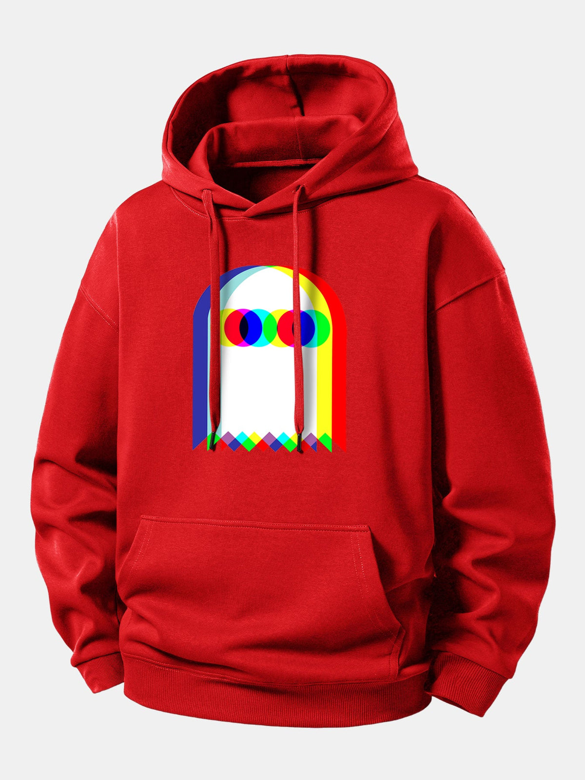 Moletom com capuz de corte confortável e estampa de fantasma glitch