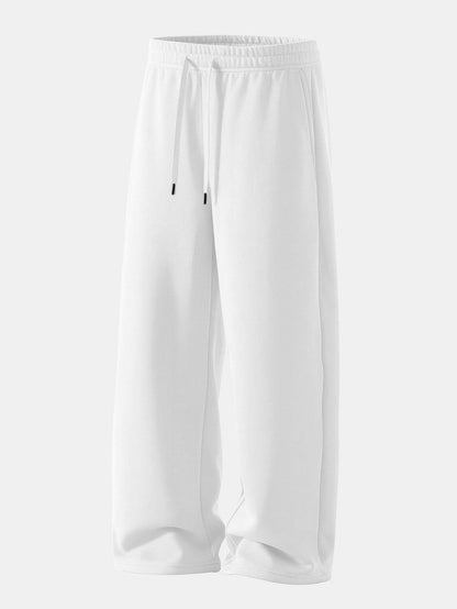 Conjunto de moletom com capuz de caimento confortável e calça de moletom reta