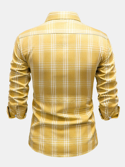 Camisa xadrez de algodão com botões