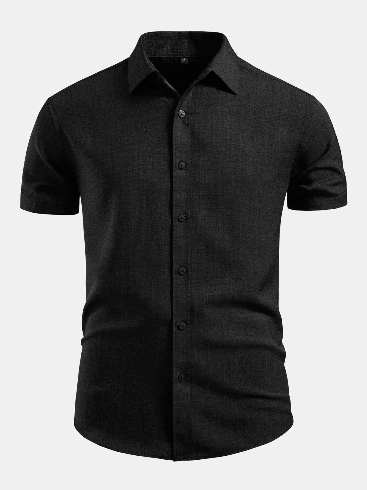Camisa com botões de visual de linho