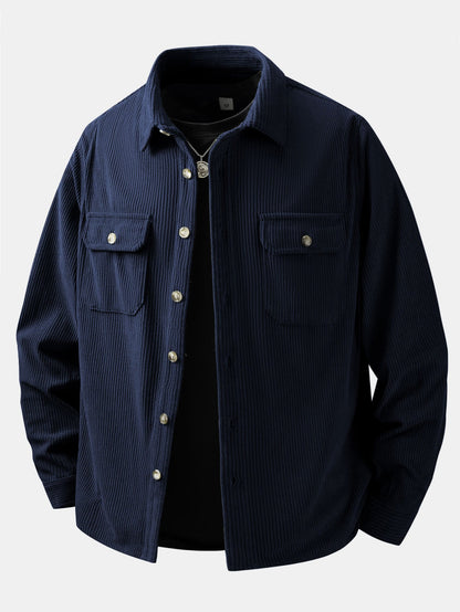 Sobrecamisa de veludo cotelê com dois bolsos no peito