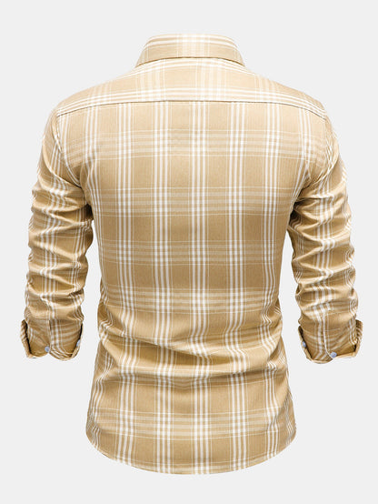 Camisa xadrez de algodão com botões