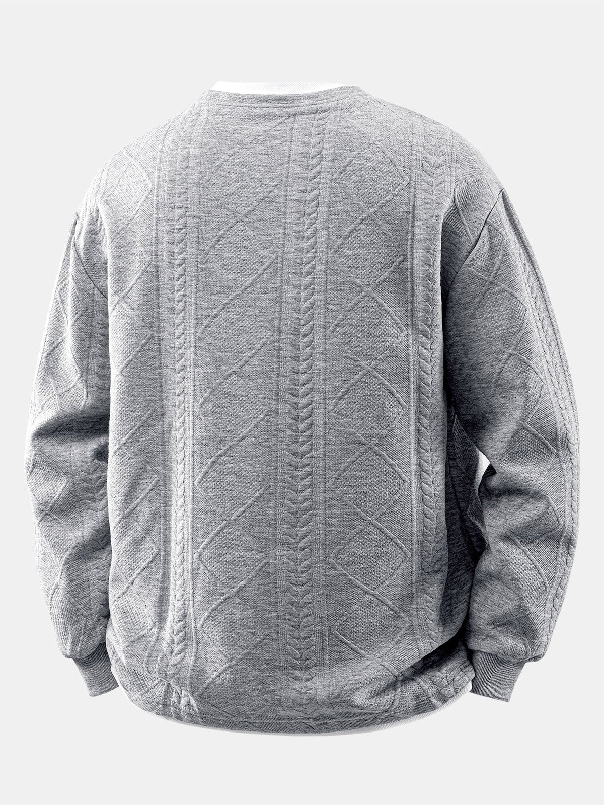 Camiseta de jacquard geométrico 2 em 1, com caimento descontraído e gola com entalhe