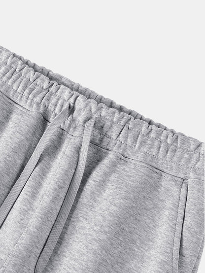 Conjunto de moletom com capuz de caimento confortável e calça de moletom reta