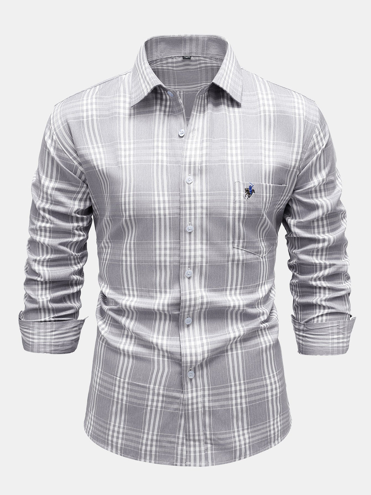 Camisa xadrez de algodão com botões