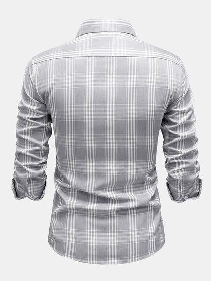 Camisa xadrez de algodão com botões