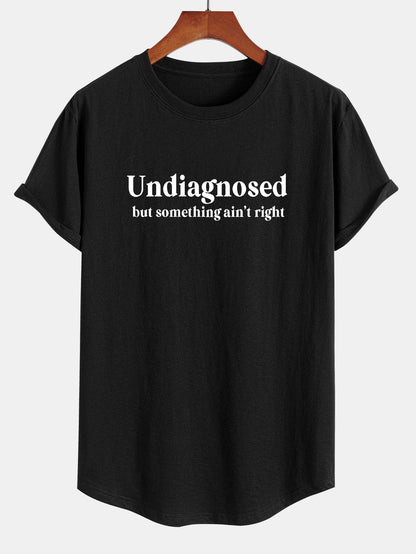 Camiseta de Algodão Estampada com Barra Curvada Não Diagnosticada