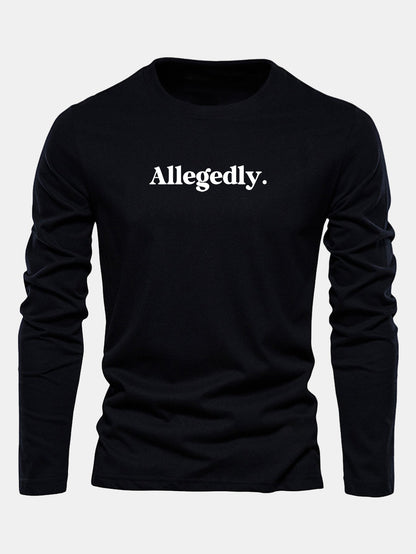 Camiseta de algodão de manga longa com estampa supostamente alegada