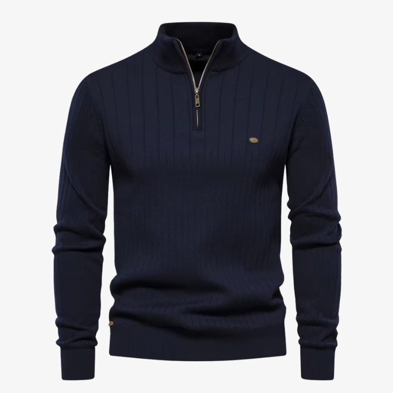 The Cavendish Ribbed Quarter-Zip Jumper