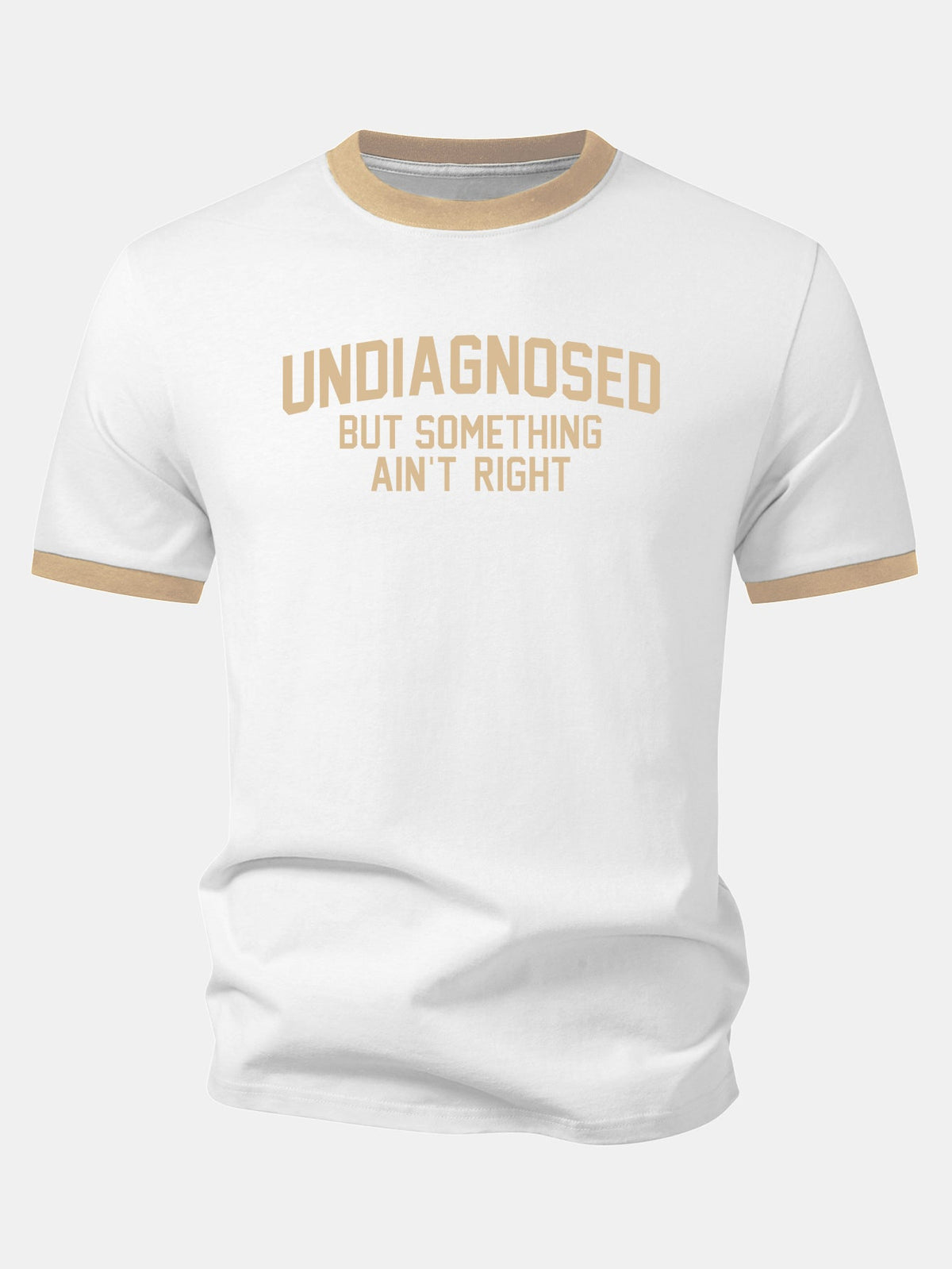 Camiseta com estampa de contraste “Não diagnosticado, mas algo não está certo” Ringer