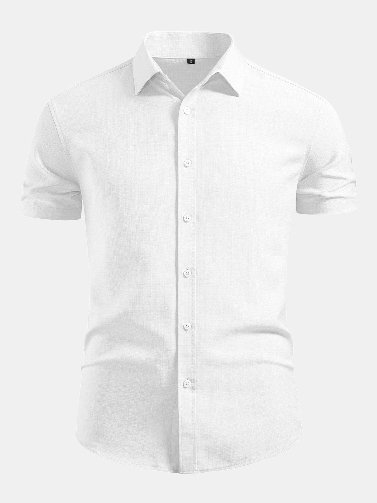 Camisa com botões de visual de linho