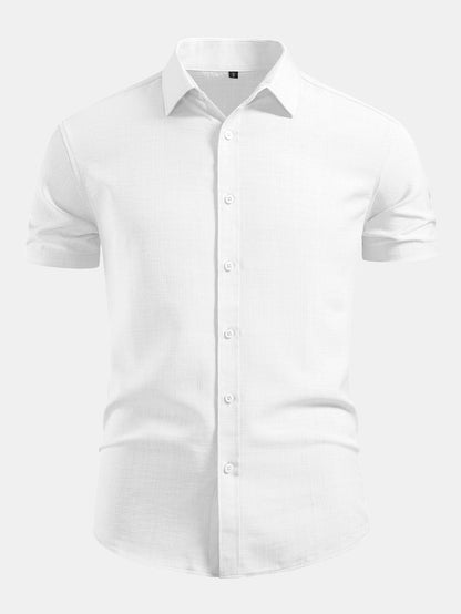 Camisa com botões de visual de linho