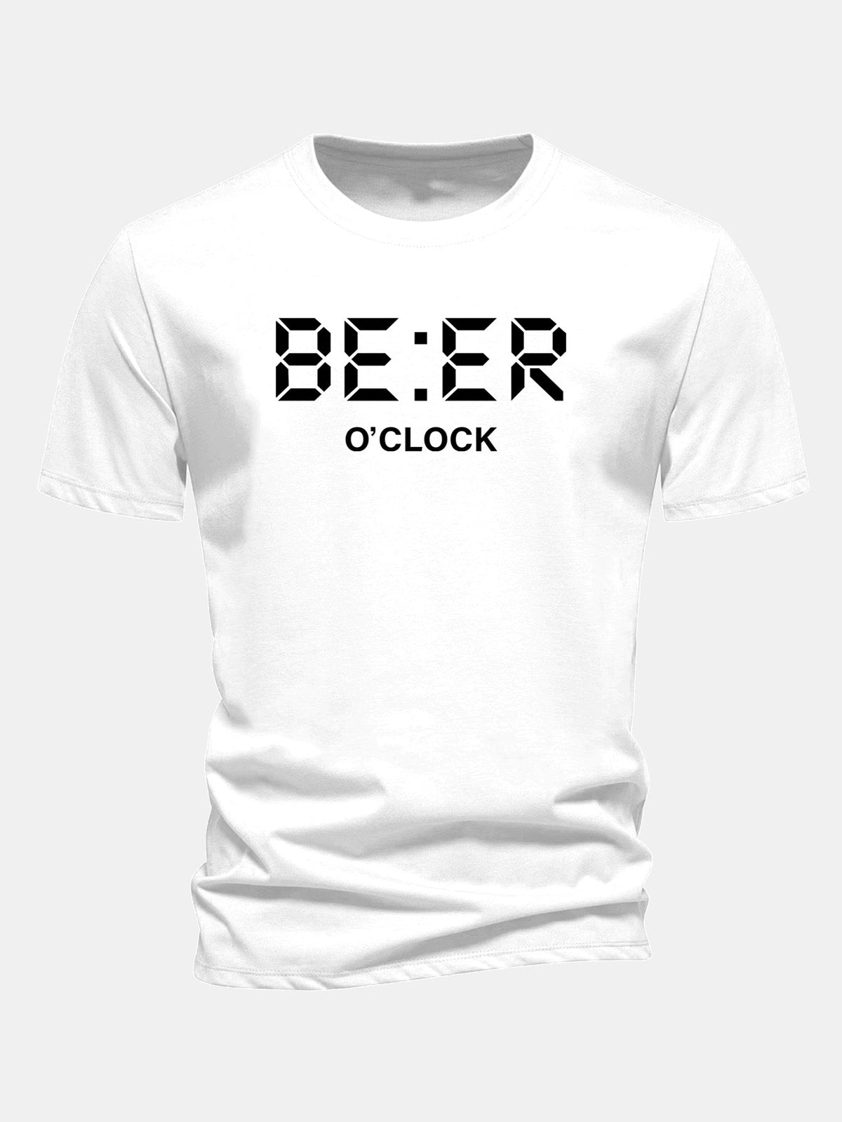 Camiseta de algodão com estampa Beer O'Clock, corte regular