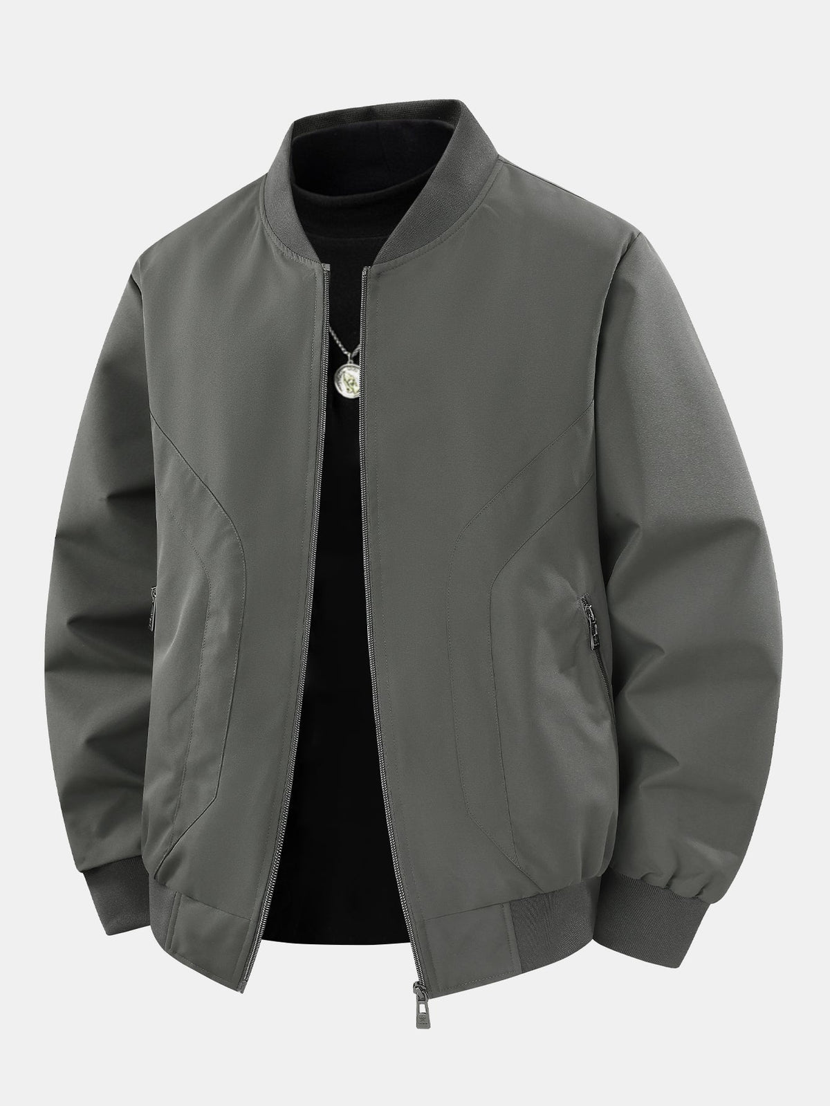 Jaqueta bomber com zíper