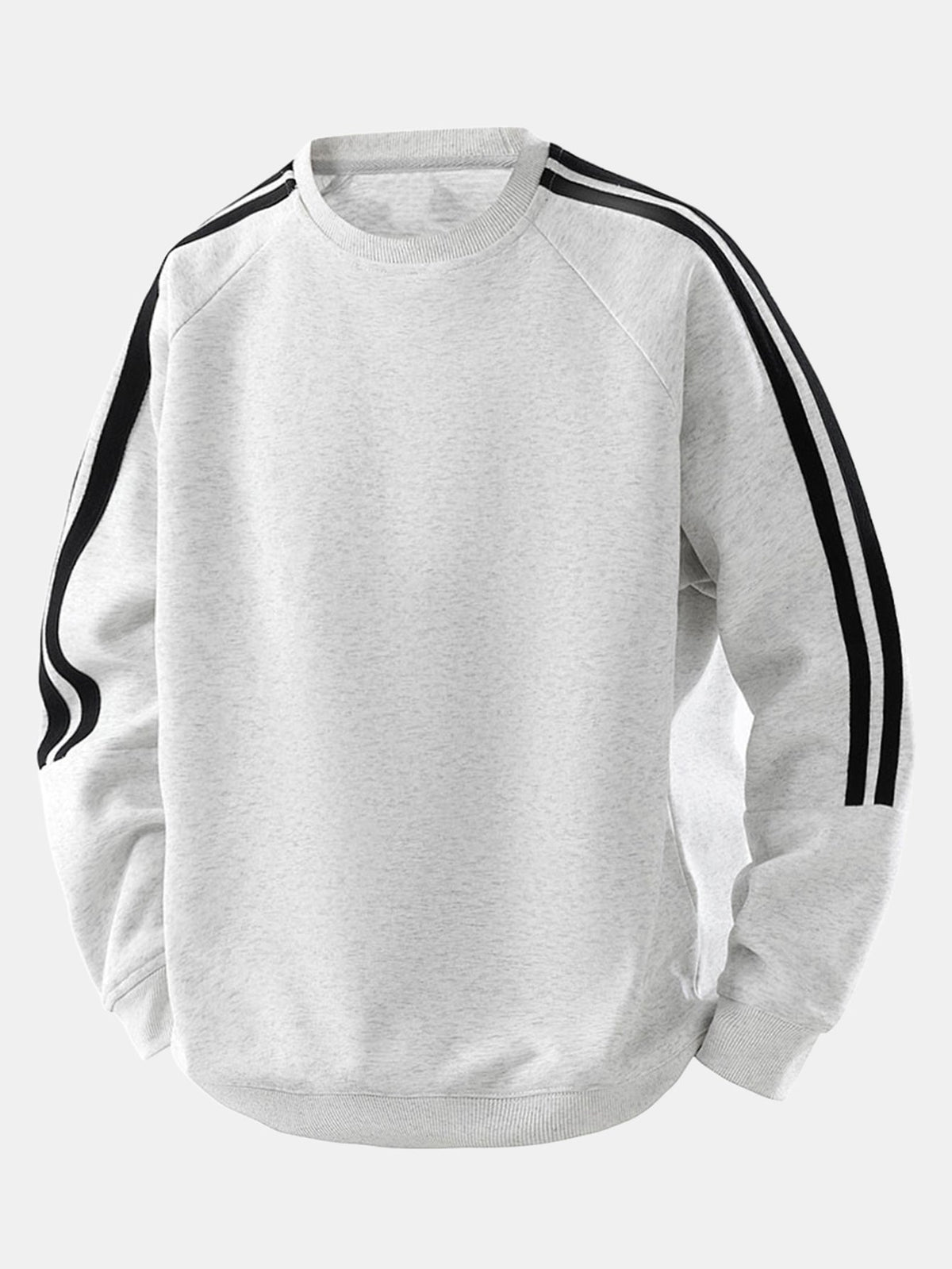 Moletom raglan vintage listrado de gola redonda e modelagem confortável