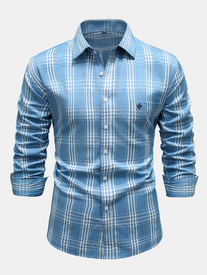 Camisa xadrez de algodão com botões