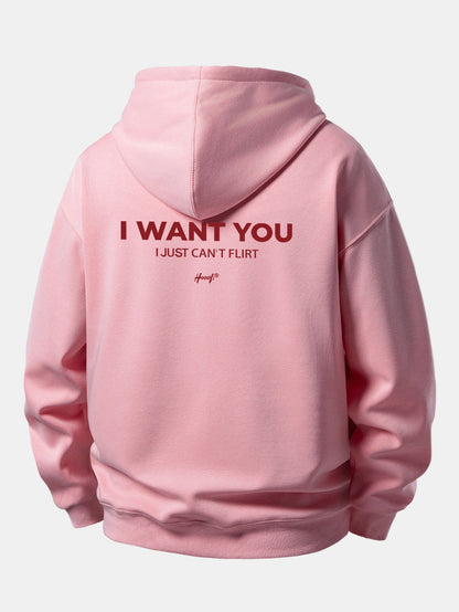 Moletom com capuz e caimento confortável com estampa “I Want You Back”