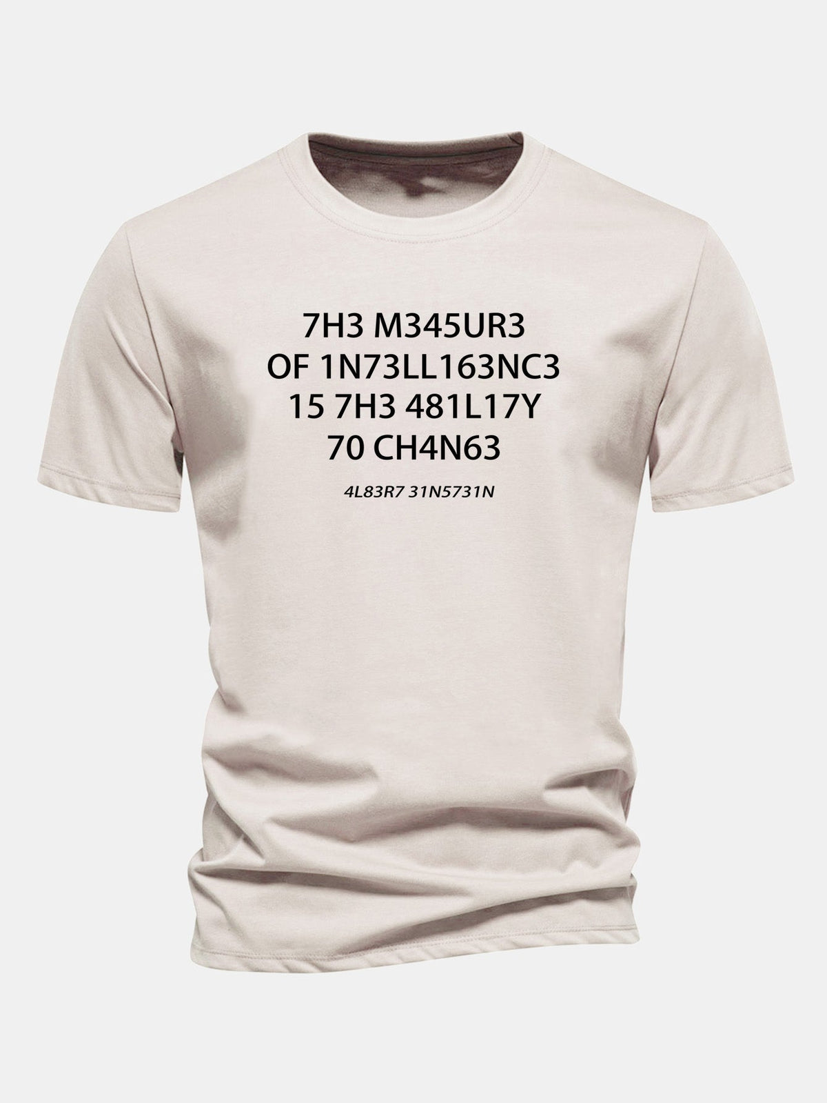 Camiseta de algodão de corte regular com estampa de citação de Einstein em leetspeak