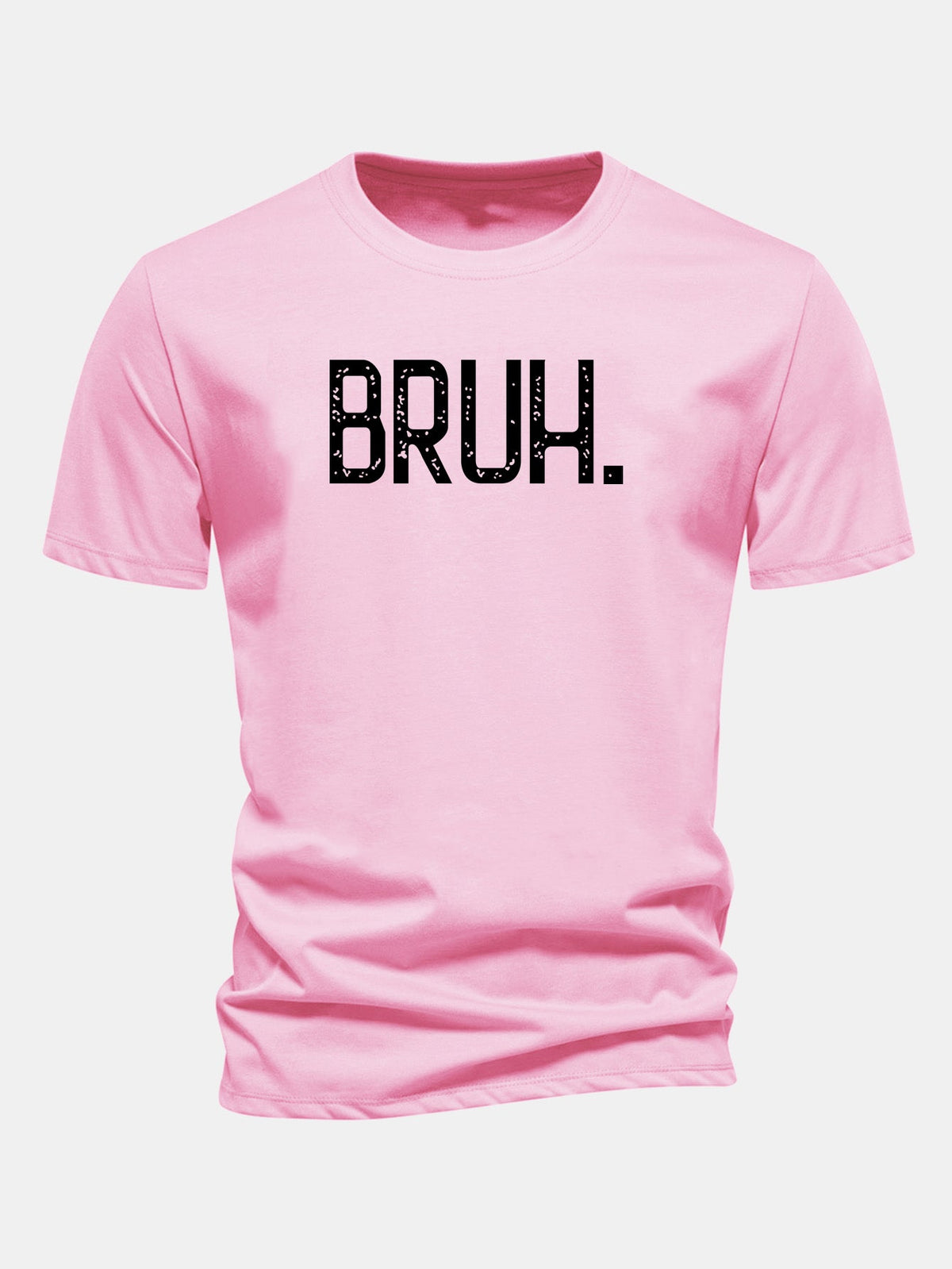Camiseta de algodão com estampa Bruh e corte regular