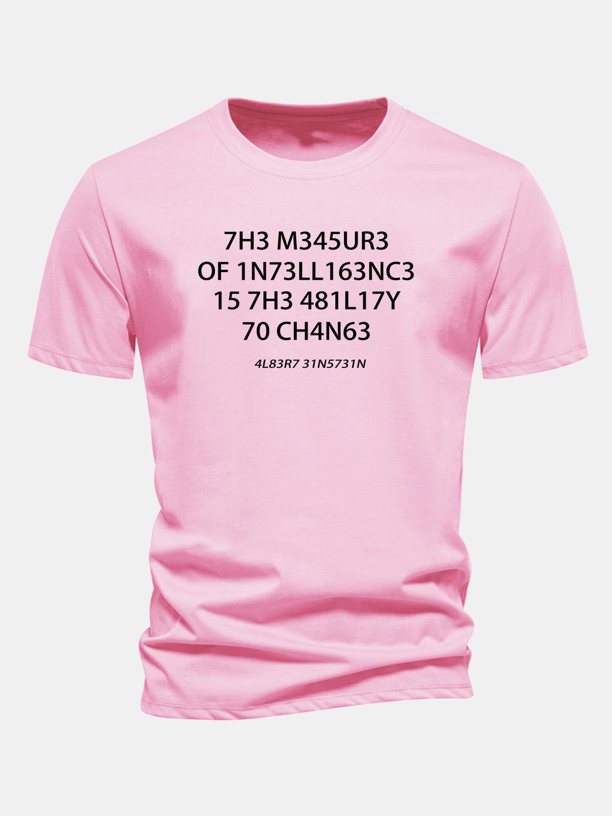 Camiseta de algodão de corte regular com estampa de citação de Einstein em leetspeak