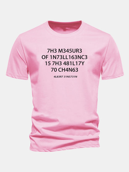 Camiseta de algodão de corte regular com estampa de citação de Einstein em leetspeak