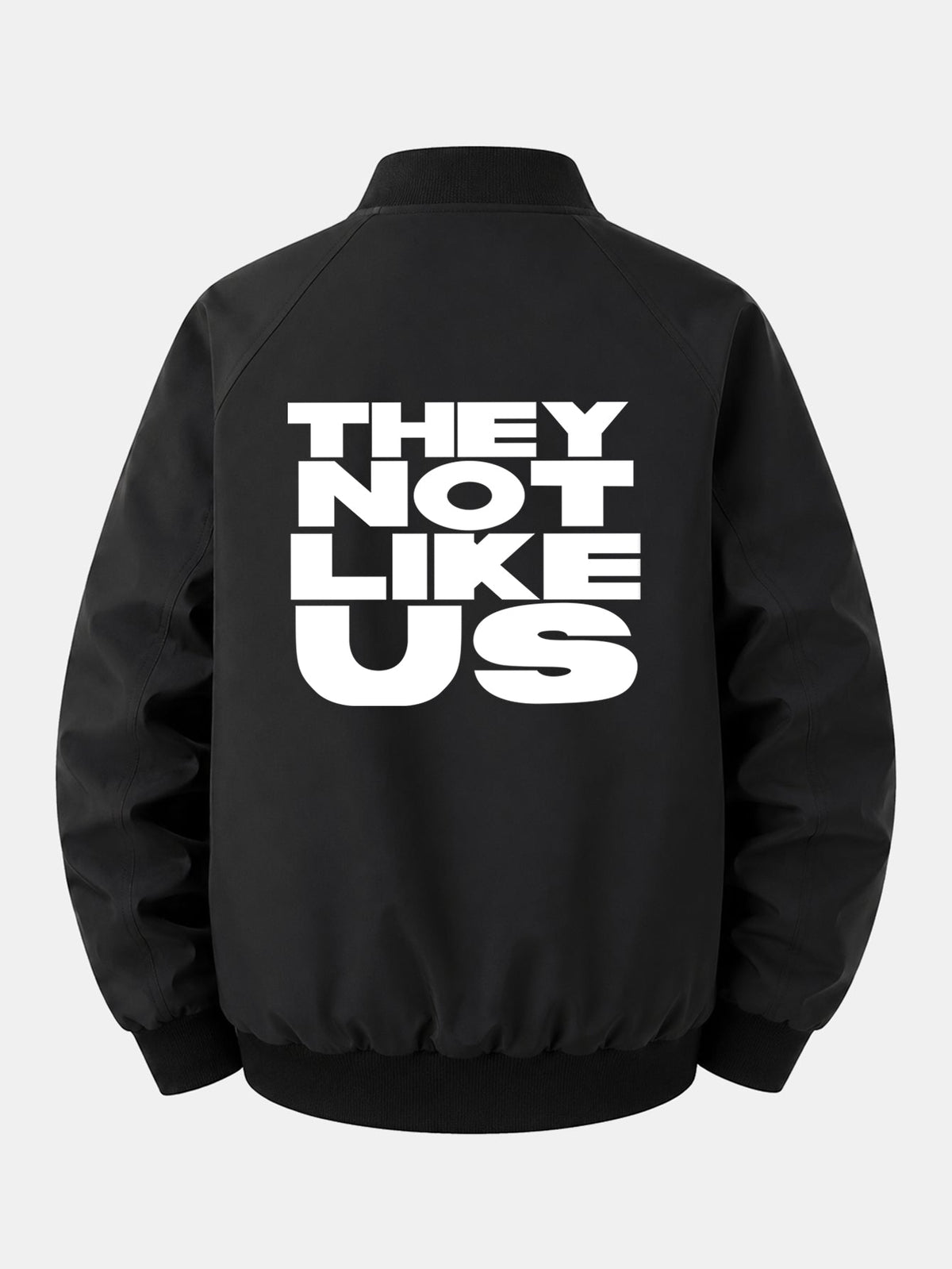 Jaqueta bomber de corte relaxado com zíper e estampa “They Not Like Us”