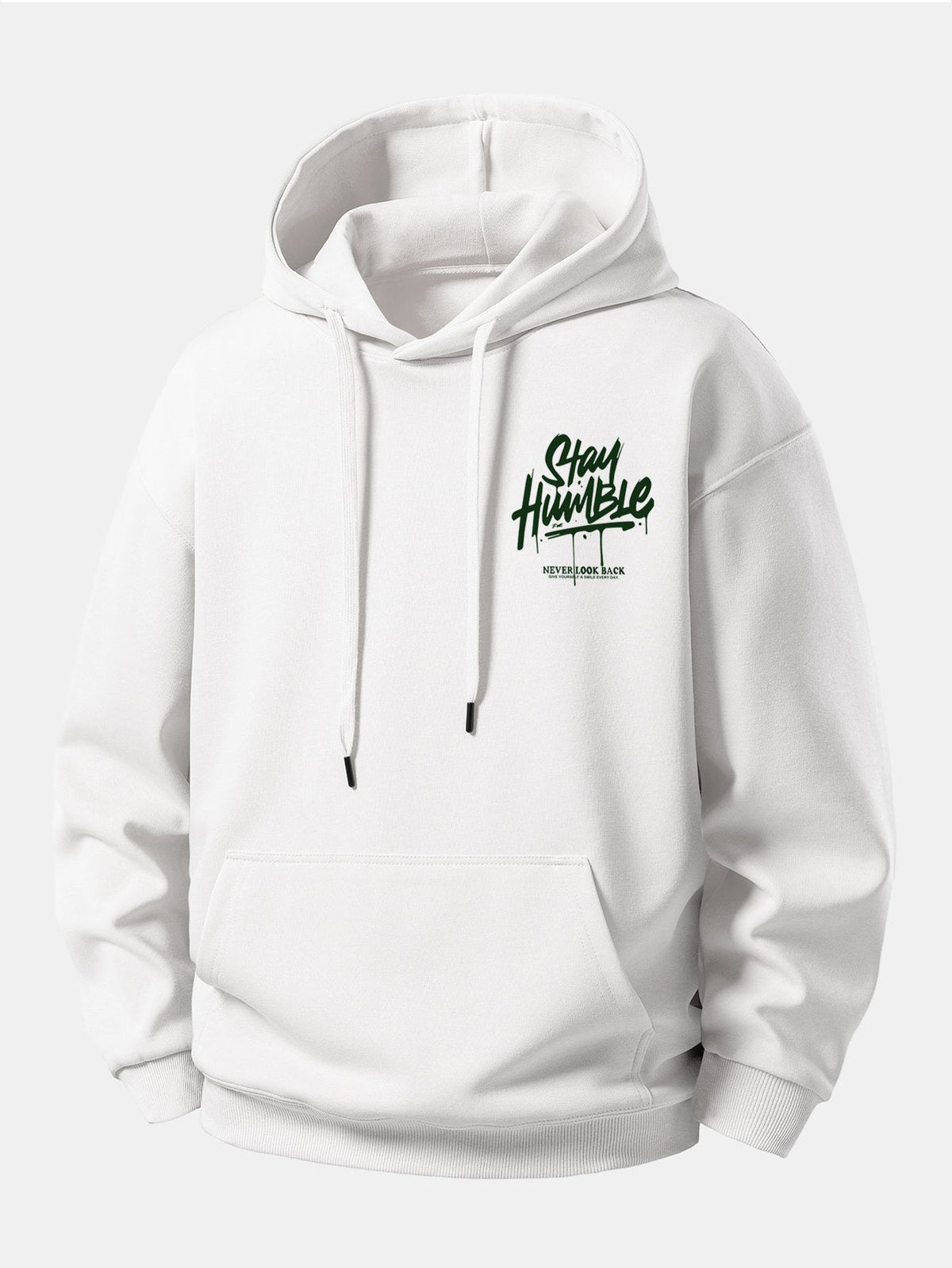 Moletom com capuz de caimento confortável com estampa “Stay Humble”