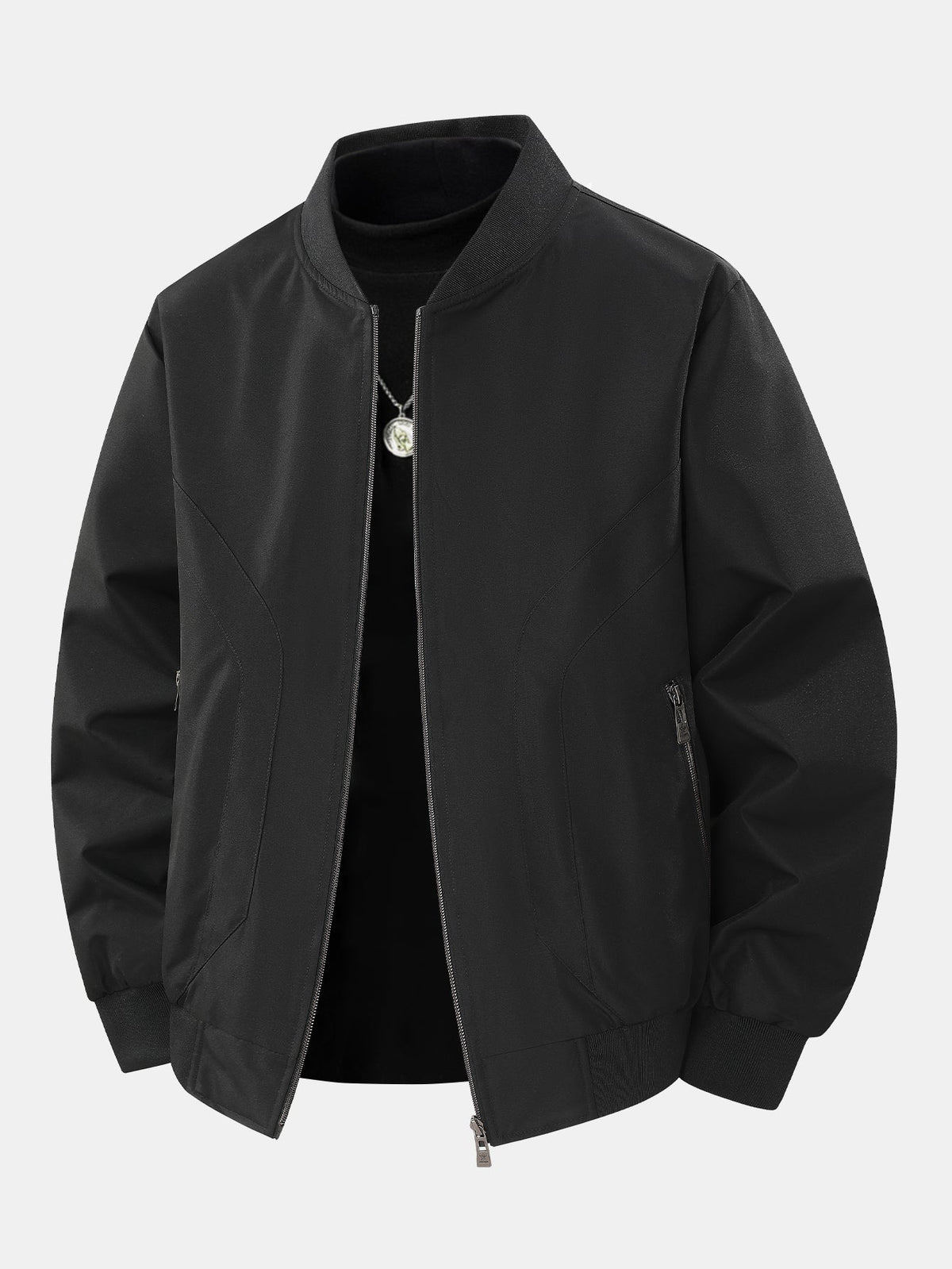 Jaqueta bomber com zíper