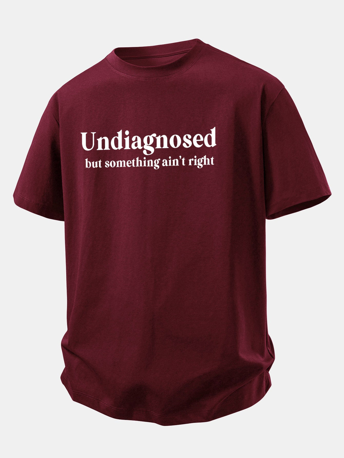 Camiseta de algodão com estampa não diagnosticada e caimento confortável