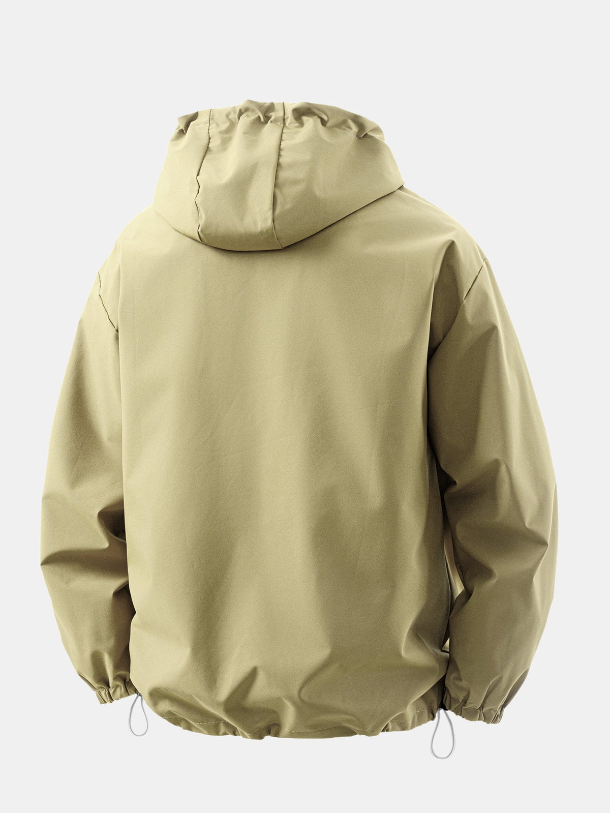 Anorak com capuz e zíper de meia abertura contra o vento