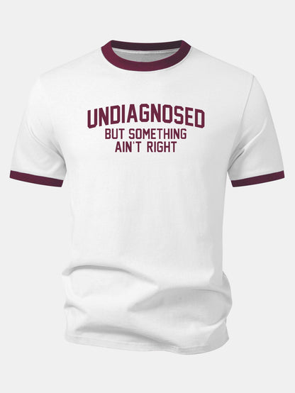 Camiseta com estampa de contraste “Não diagnosticado, mas algo não está certo” Ringer
