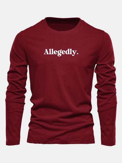 Camiseta de algodão de manga longa com estampa supostamente alegada