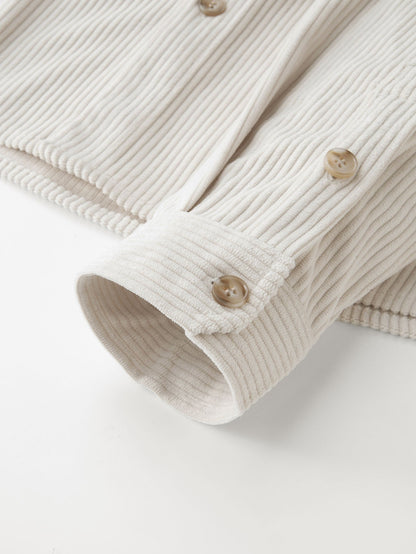 Sobrecamisa de veludo cotelê com dois bolsos no peito