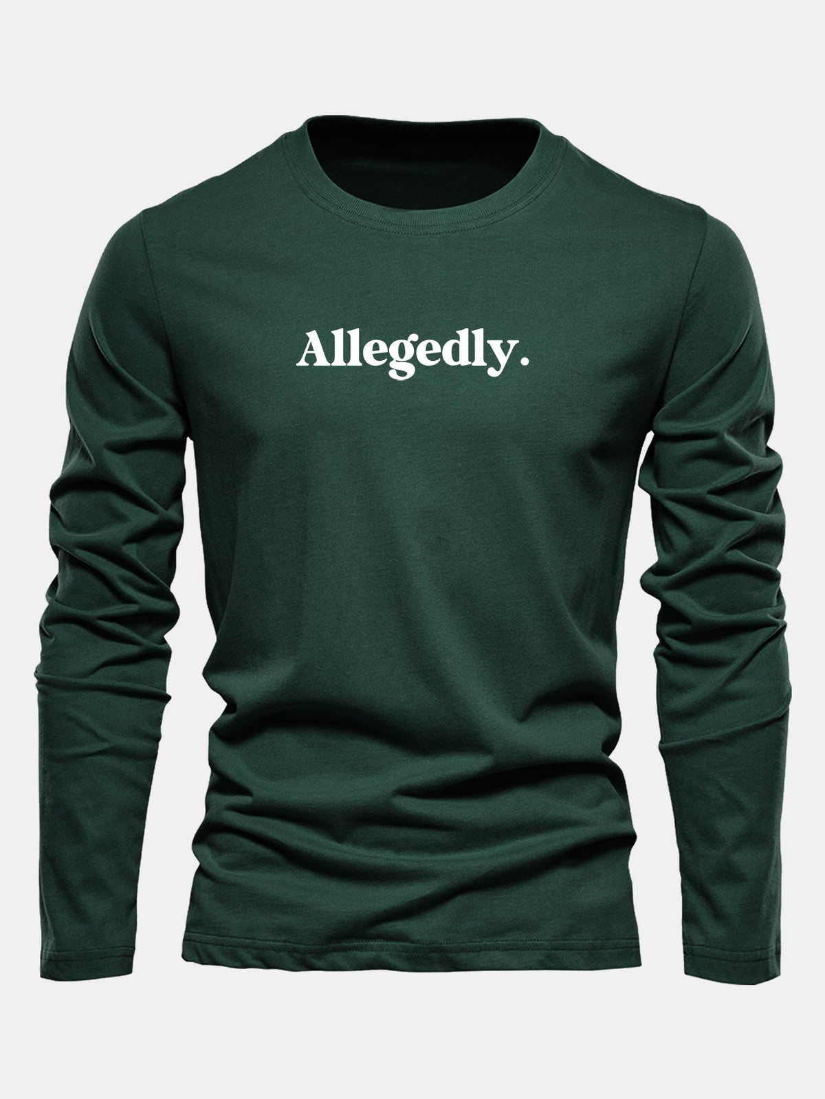 Camiseta de algodão de manga longa com estampa supostamente alegada