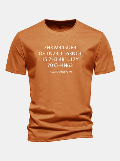 Camiseta de algodão de corte regular com estampa de citação de Einstein em leetspeak