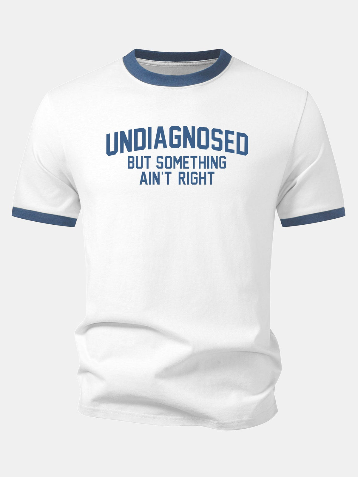 Camiseta com estampa de contraste “Não diagnosticado, mas algo não está certo” Ringer