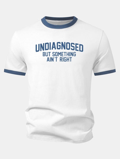 Camiseta com estampa de contraste “Não diagnosticado, mas algo não está certo” Ringer