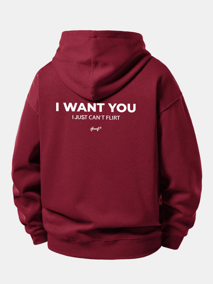 Moletom com capuz e caimento confortável com estampa “I Want You Back”