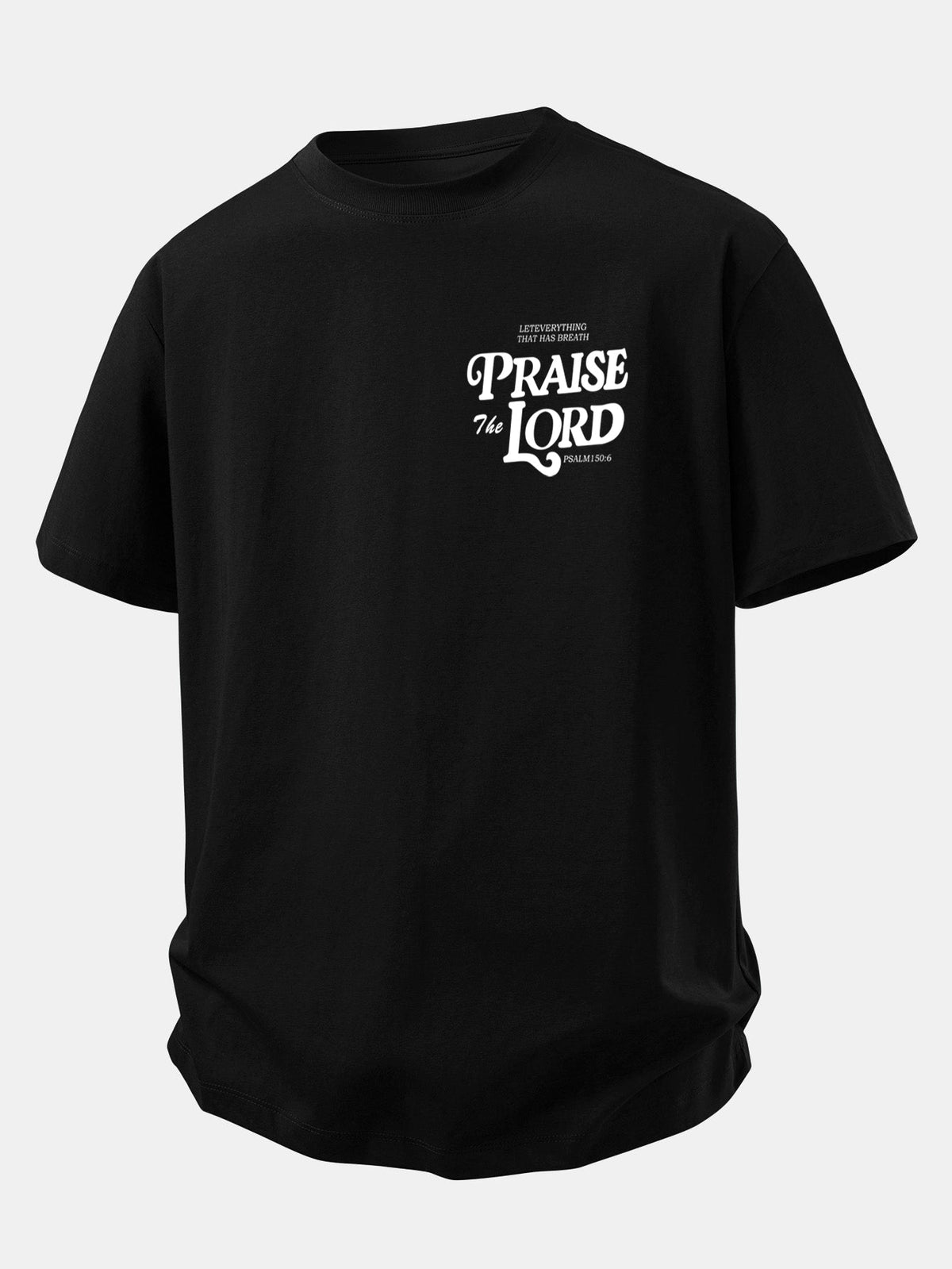 Camiseta de Algodão com Estampa Praise The Lord e Caimento Relaxado